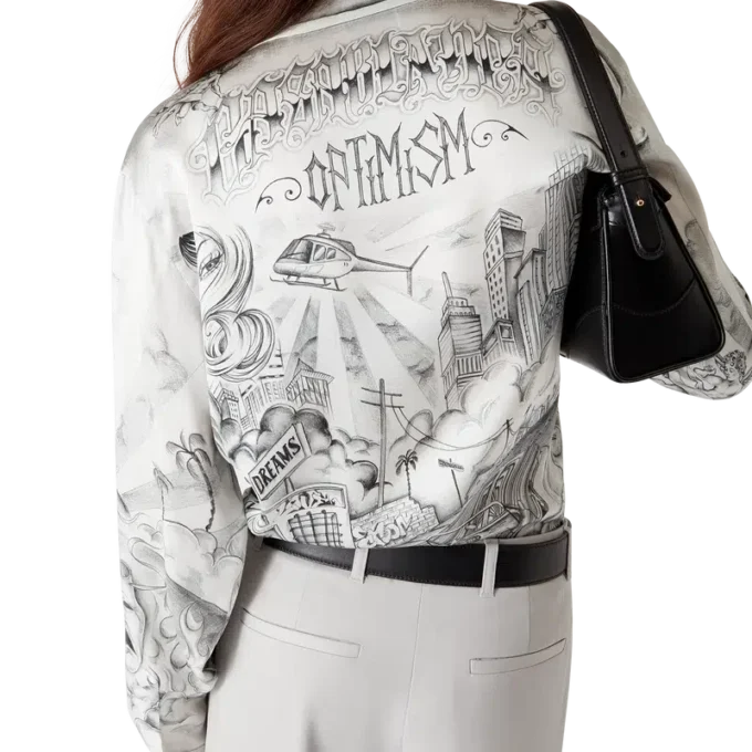 Cămășă din mătase cu mâneci lungi Tattoo Cămășă din mătase cu mâneci lungi Tattoo