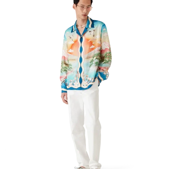 Cămășă din mătase cu mâneci lungi Tennis Club