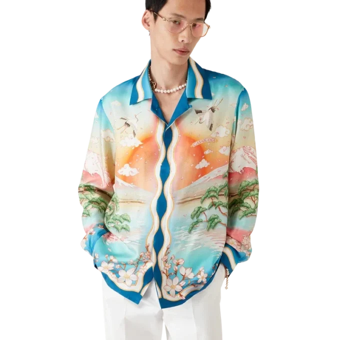 Cămășă din mătase cu mâneci lungi Tennis Club