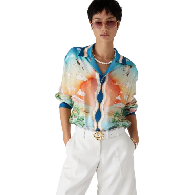 Cămășă din mătase cu mâneci lungi Tennis Club