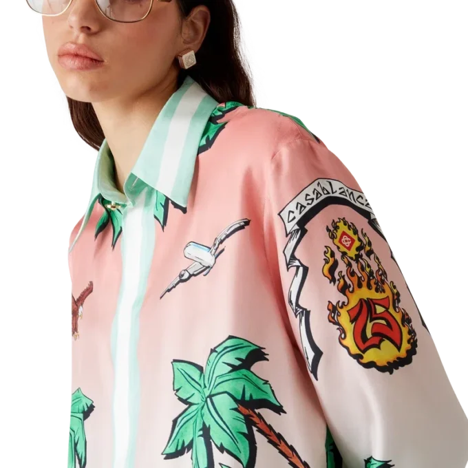 Cămășă din mătase cu mâneci lungi Tennis Club