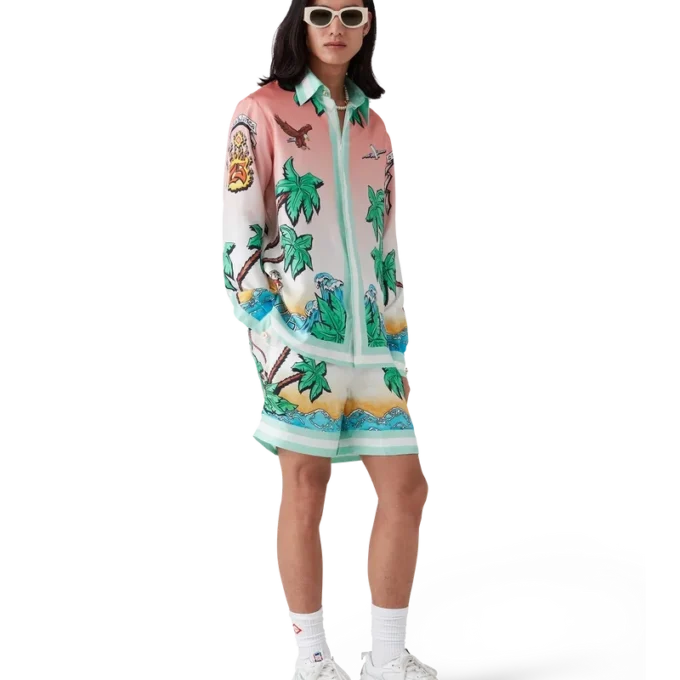 Cămășă din mătase cu mâneci lungi Tennis Club