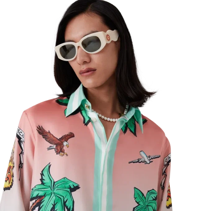 Cămășă din mătase cu mâneci lungi Tennis Club