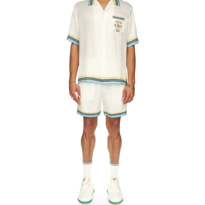 Cămășă din mătase cu mâneci scurte Casa Way Cămășă din mătase cu mâneci scurte Casa Way