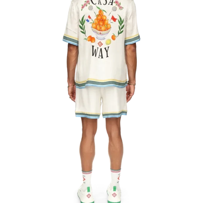 Cămășă din mătase cu mâneci scurte Casa Way Cămășă din mătase cu mâneci scurte Casa Way