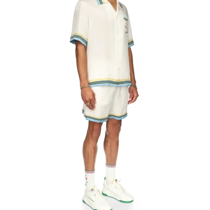 Cămășă din mătase cu mâneci scurte Casa Way Cămășă din mătase cu mâneci scurte Casa Way