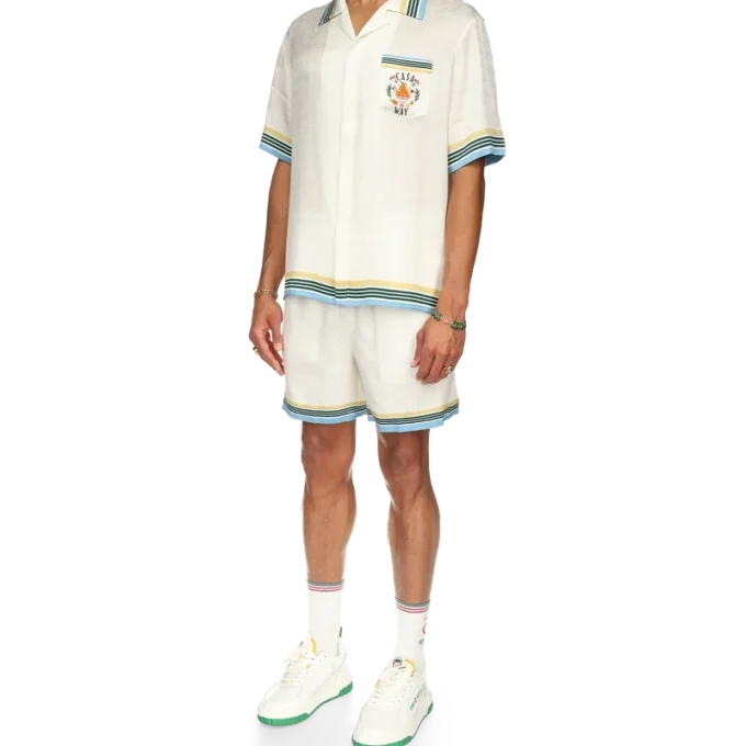 Cămășă din mătase cu mâneci scurte Casa Way Cămășă din mătase cu mâneci scurte Casa Way