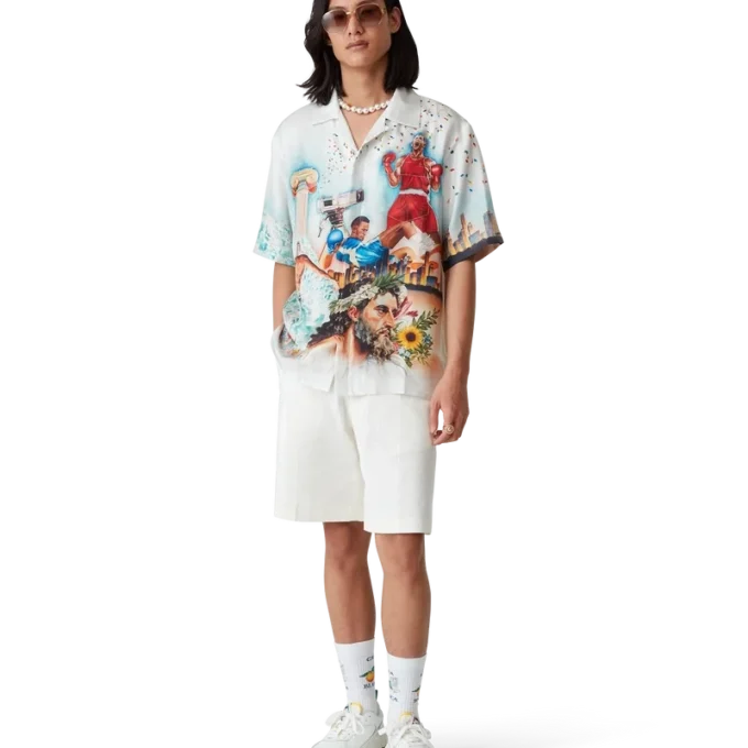 Cămășă din mătase cu mâneci scurte Celebration Du Sport