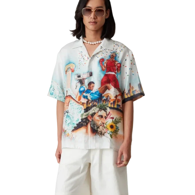 Cămășă din mătase cu mâneci scurte Celebration Du Sport
