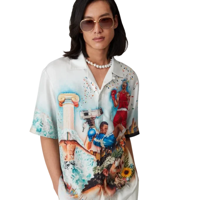 Cămășă din mătase cu mâneci scurte Celebration Du Sport