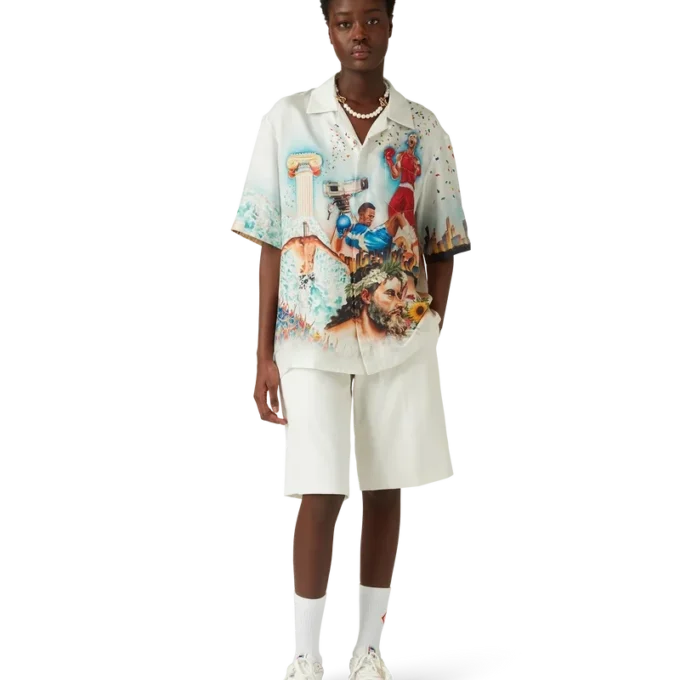 Cămășă din mătase cu mâneci scurte Celebration Du Sport