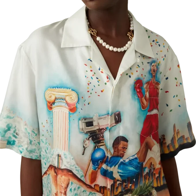 Cămășă din mătase cu mâneci scurte Celebration Du Sport