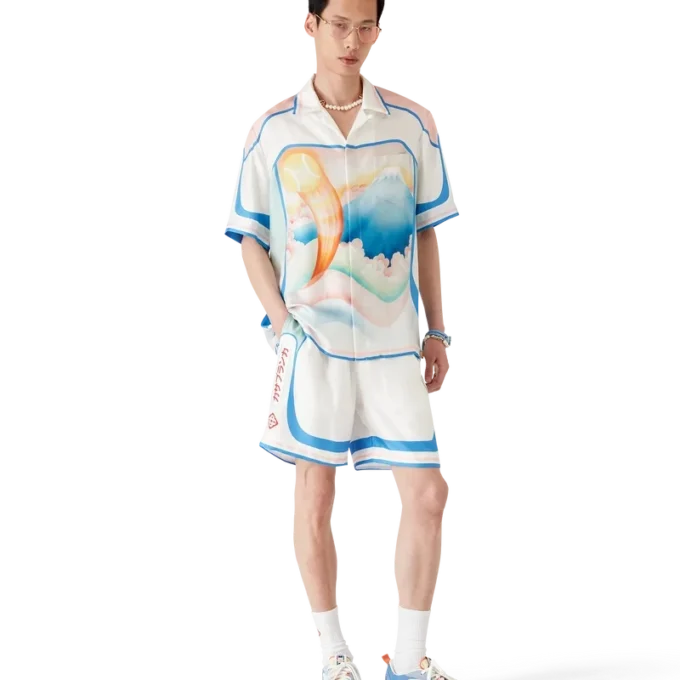 Cămășă din mătase cu mâneci scurte Fuji Dream