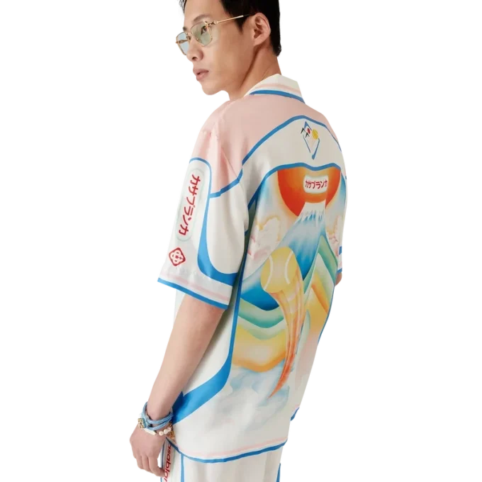 Cămășă din mătase cu mâneci scurte Fuji Dream