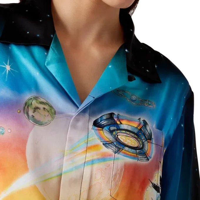 Cămășă din mătase cu mâneci scurte La Pramonition Cămășă din mătase cu mâneci scurte La Pramonition