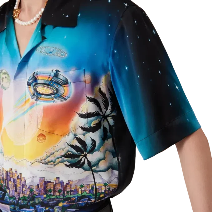 Cămășă din mătase cu mâneci scurte La Pramonition Cămășă din mătase cu mâneci scurte La Pramonition