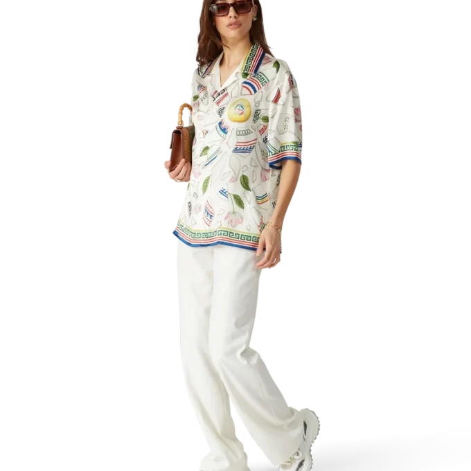 Cămășă din mătase cu mâneci scurte Le Vase Brise