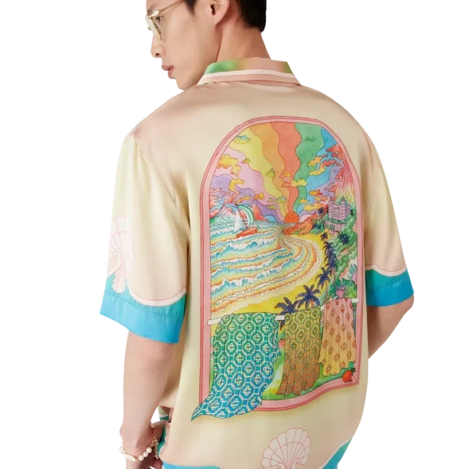 Cămășă din mătase cu mâneci scurte Lucid Dreams