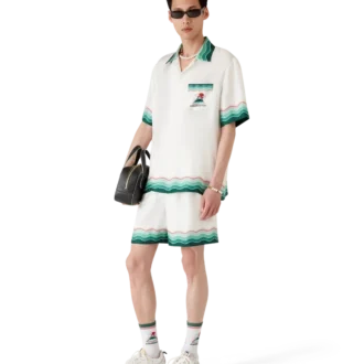 Cămășă din mătase cu mâneci scurte Montagne Ondulée