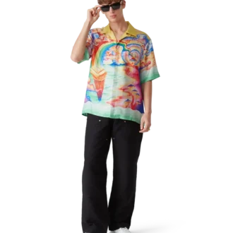 Cămășă din mătase cu mâneci scurte Nature’s Teacher