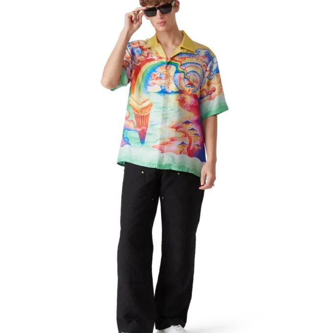 Cămășă din mătase cu mâneci scurte Nature’s Teacher