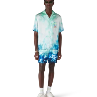 Cămășă din mătase cu mâneci scurte Surf Lotus în stil de pantaloni scurți