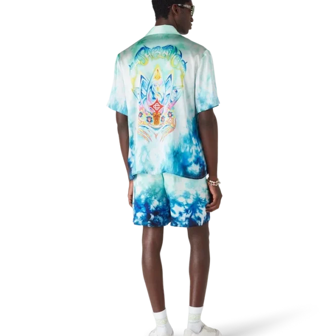 Cămășă din mătase cu mâneci scurte Surf Lotus în stil de pantaloni scurți