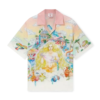 Cămășă din mătase cu mâneci scurte „The Road to Knowledge”