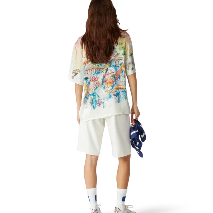 Cămășă din mătase cu mâneci scurte „The Road to Knowledge”