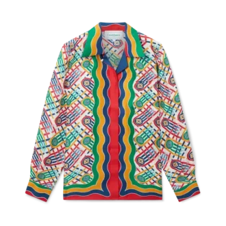 Cămășă din mătase cu monogramă Tennis