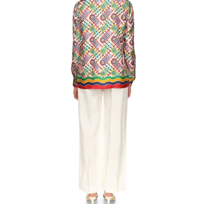 Cămășă din mătase cu monogramă Tennis