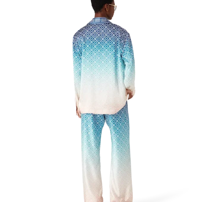 Cămășă din mătase jacquard cu efect de degrade