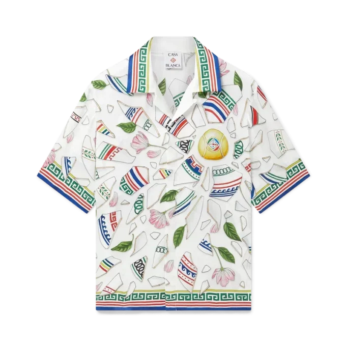 Cămășă din mătase cu mâneci scurte Le Vase Brise