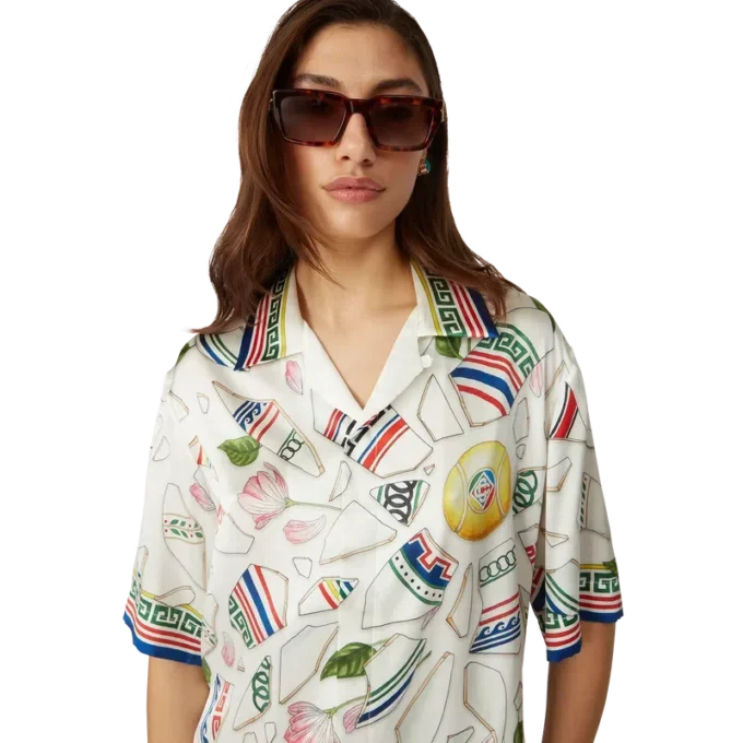 Cămășă din mătase cu mâneci scurte Le Vase Brise