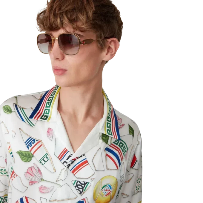 Cămășă din mătase cu mâneci scurte Le Vase Brise