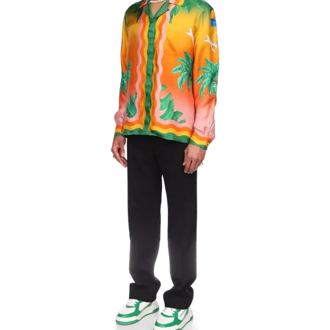 Cămășă din mătase Tennis Club En Fleur