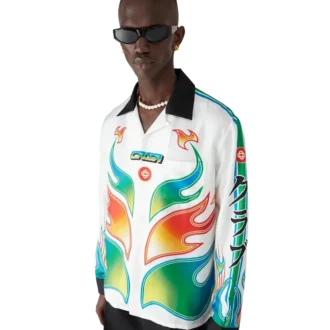 Cămășă din mătase twill cu mâneci lungi Flame Laurel