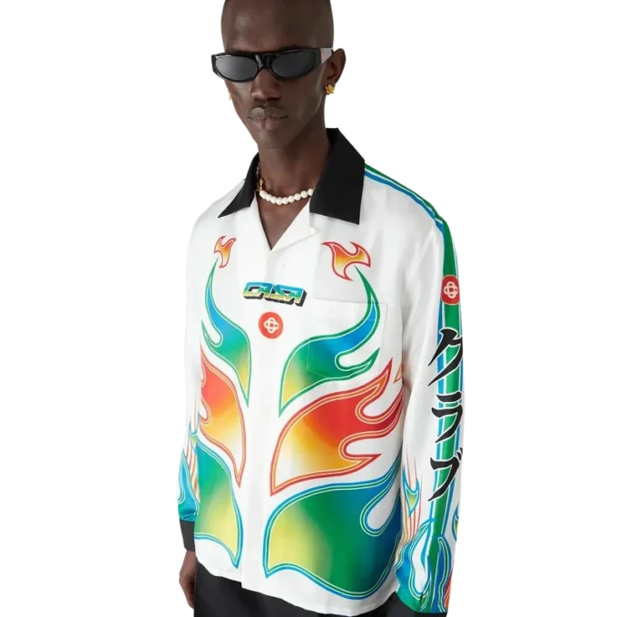 Cămășă din mătase twill cu mâneci lungi Flame Laurel