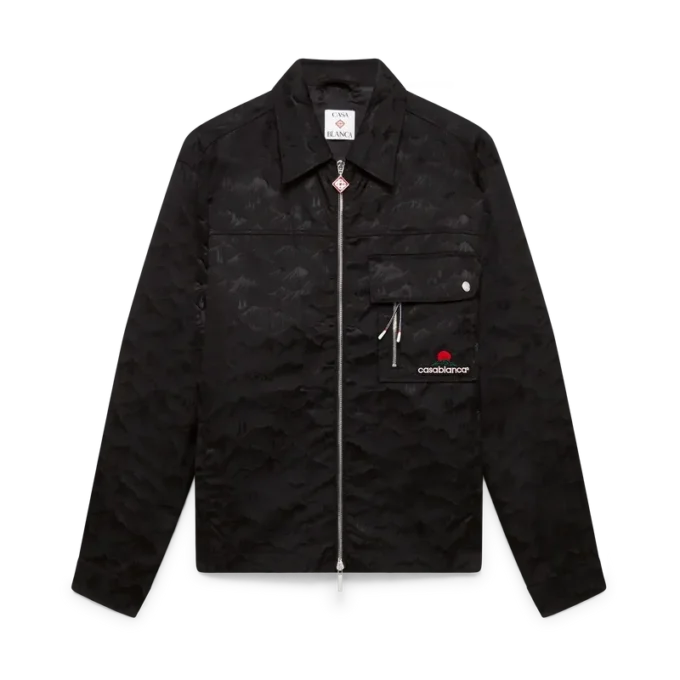 Cămășă din nailon cu pantaloni scurți, imprimeu camuflaj și fermoar