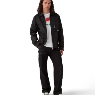 Cămășă din nailon cu pantaloni scurți, imprimeu camuflaj și fermoar