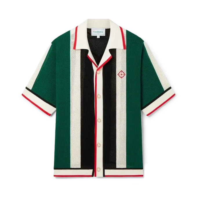 Cămășă din plasă cu dungi