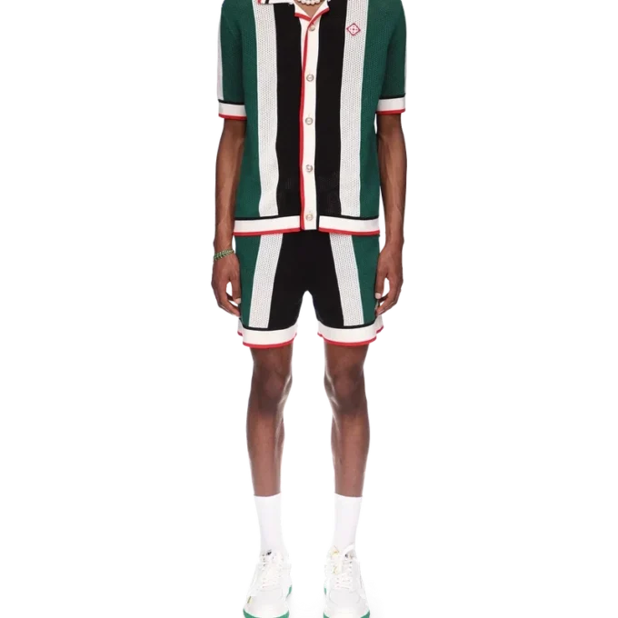 Cămășă din plasă cu dungi