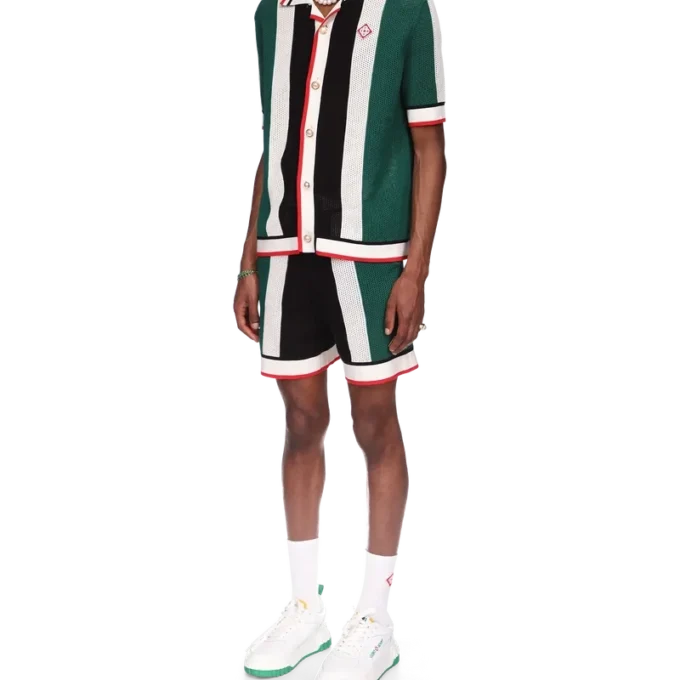 Cămășă din plasă cu dungi