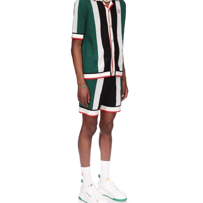 Cămășă din plasă cu dungi