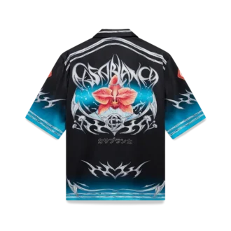 Cămășă din satin de mătase cu mâneci scurte Blades