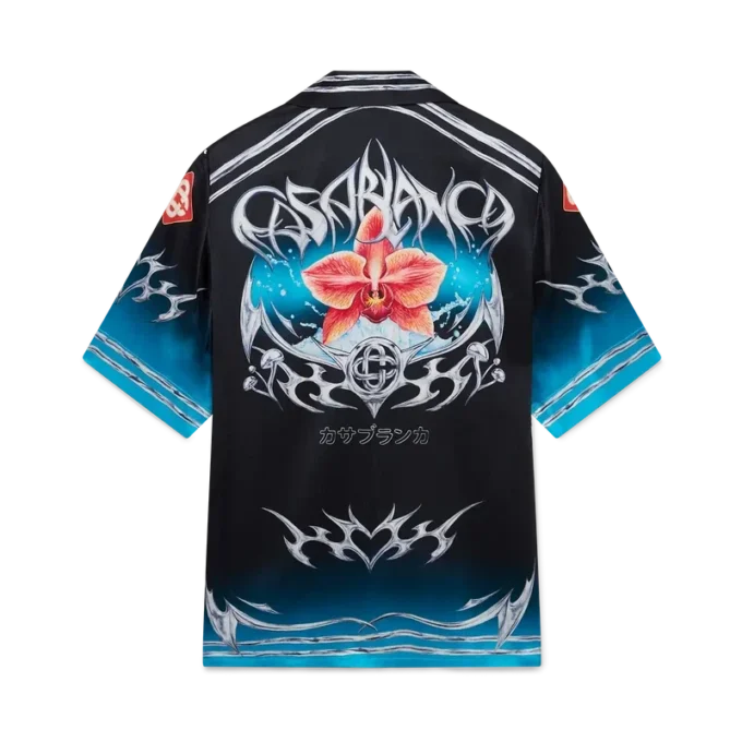 Cămășă din satin de mătase cu mâneci scurte Blades Cămășă din satin de mătase cu mâneci scurte Blades