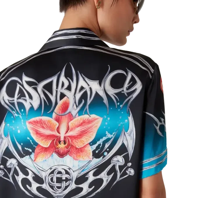 Cămășă din satin de mătase cu mâneci scurte Blades Cămășă din satin de mătase cu mâneci scurte Blades