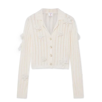 Cămășă din tricotaj cu dantelă florală