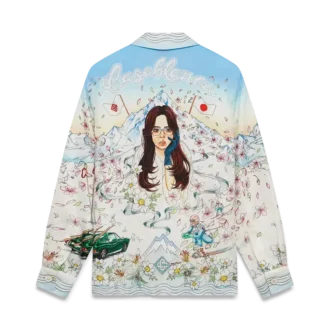 Cămășă din twill de mătase cu mâneci lungi L’hiver Fleuri