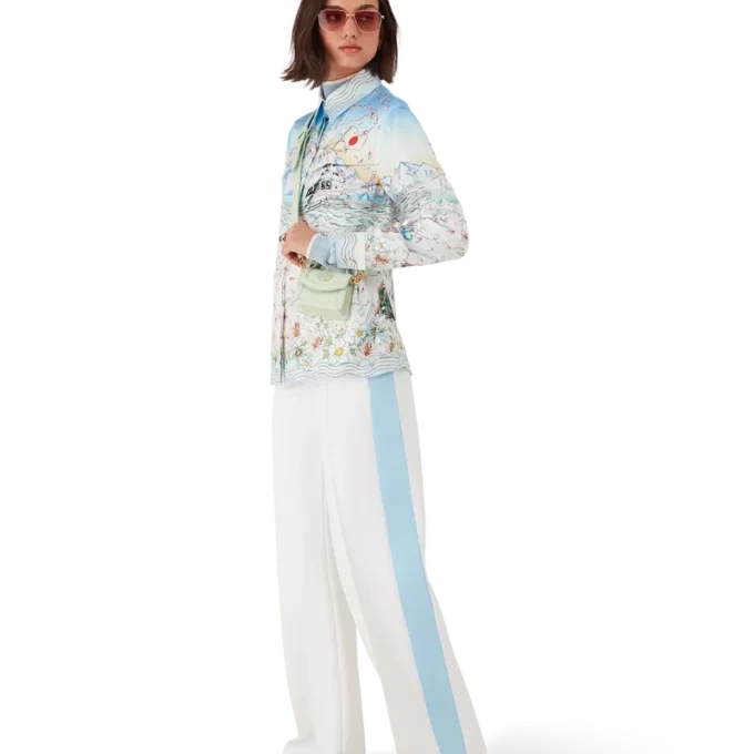 Cămășă din twill de mătase cu mâneci lungi L’hiver Fleuri